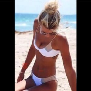 NWOT White and tan bikini